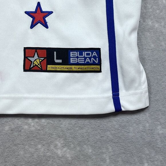 Vintage Buda Bean Sports Jersey Size Large White East Player 90's HIP HOP - Picture 8 of 13